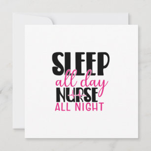 Nurse Geschenke Schlafen Ganztagsnacht die ganze N Feiertagskarte