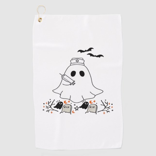 Nurse Ghost Niedlich Halloween Design Classic T -  Golfhandtuch (Vorderseite)