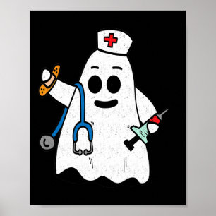 Nurse Ghost Scrub Niedliche Halloween-Kostüm für K Poster