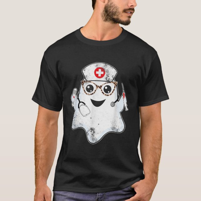 Nurse Ghost Scrub Top Halloween Kostüm für Kranken (Vorderseite)