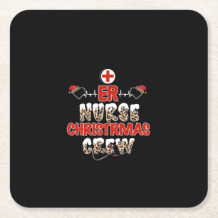 Nurse Gift Er Nurse Weihnachtsfeierliche Crew Rechteckiger Pappuntersetzer