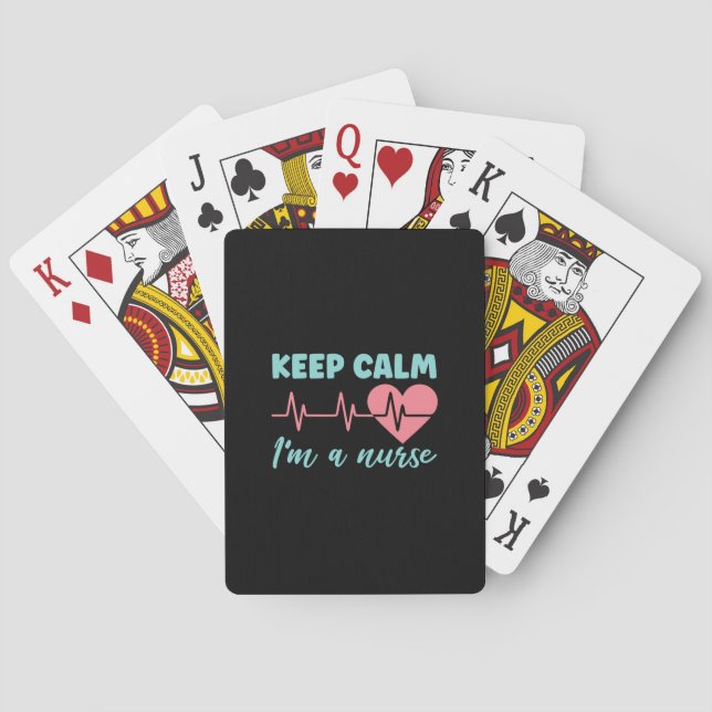 Nurse Gift | Keep Calm I Am A Nurse Spielkarten (Rückseite)