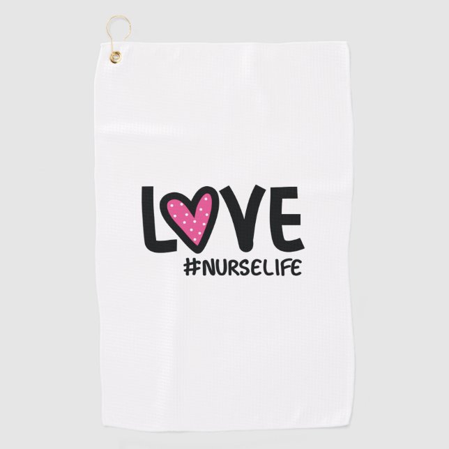 Nurse Gift Liebe Nurselife Golfhandtuch (Vorderseite)