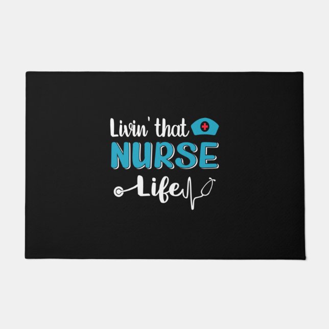 Nurse Gift | Living That Nurse Life Fußmatte (Vorderseite)