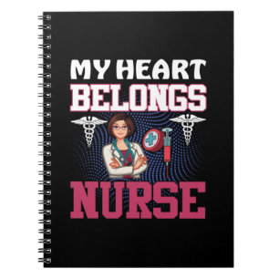 Nurse Gift My Heart Belongs Nurse Notizblock