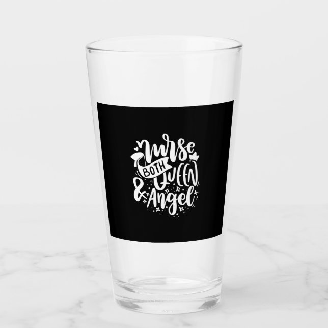 Nurse Gift | Nurse Both Queen And Angels Glas (Vorderseite)