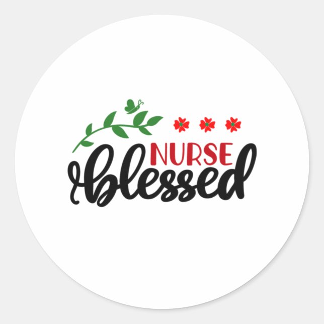 Nurse Gift Nurse gesegnet Runder Aufkleber (Vorderseite)