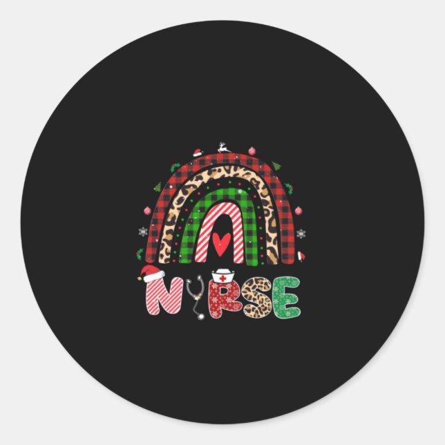 Nurse Gift Nurse Rainbow Runder Aufkleber (Vorderseite)