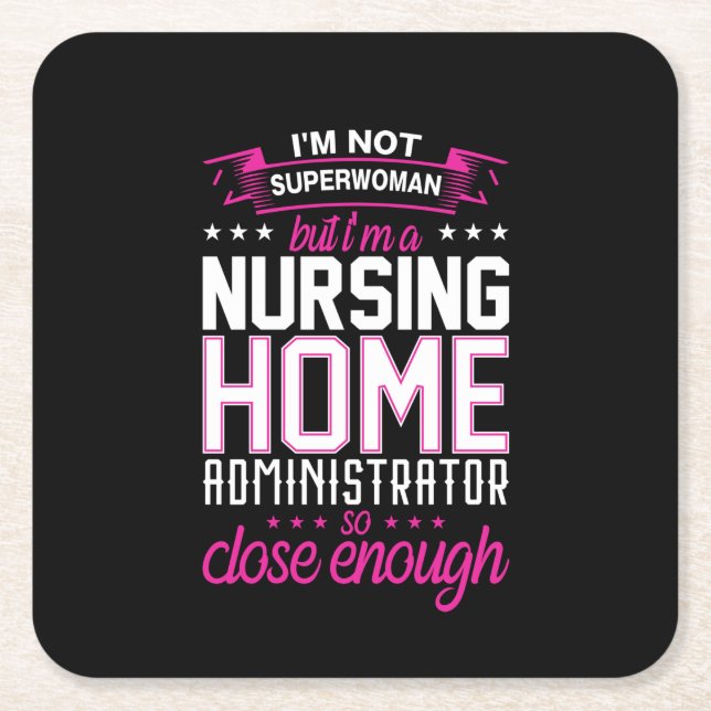 Nurse Gift Nursing Zuhause Administrator Rechteckiger Pappuntersetzer (Vorderseite)