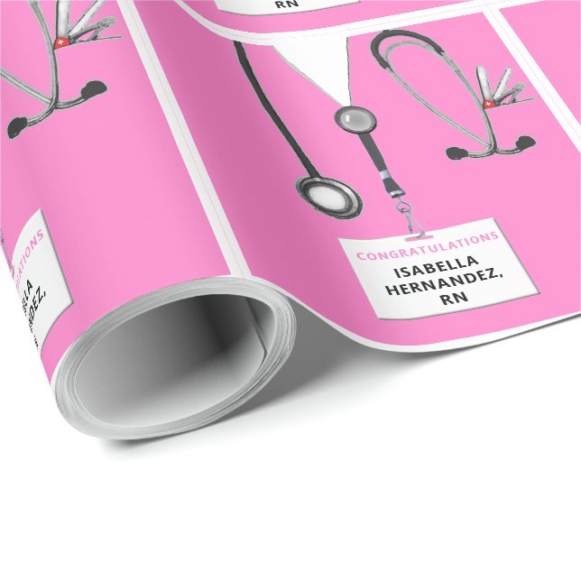 Nurse Gift Pink Geschenkpapier (Rolleneckpunkt)