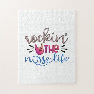 Nurse Gift Rockin' The Norse Life Puzzle