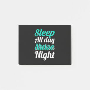 Nurse Gift Sleep All Day Nurse Night Post-it Klebezettel