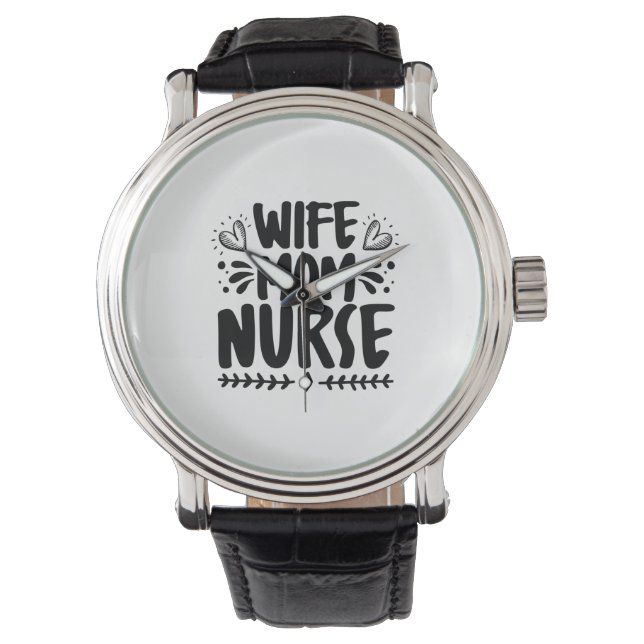 Nurse Gift Wife Mom Nurse Armbanduhr (Vorderseite)
