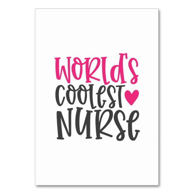 Nurse Gift World's Coolest Nurse Tischnummer (Vorderseite)
