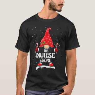 Nurse Gnom Büffel Kariert passende Familien Weihna T-Shirt