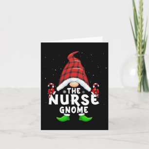 Nurse Gnome Buffalo Kariert Matching Family Christ Karte