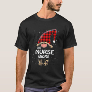 Nurse Gnome Buffalo Kariert Matching Family Christ T-Shirt