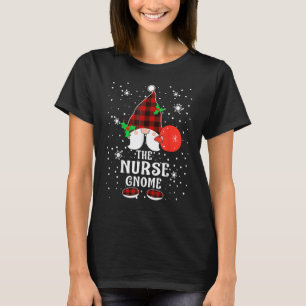 Nurse Gnome Buffalo Plaid Matching Family Christma T-Shirt