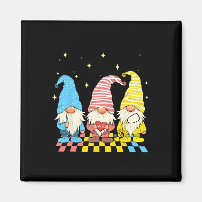 Nurse Gnomes Stethoscope Eggs Funny Oaster Rn Icu Magnet (Vorne)