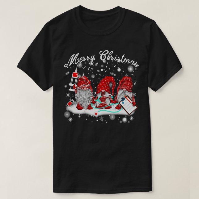 Nurse Gnomes Weihnachtslicht T-Shirt (Design vorne)