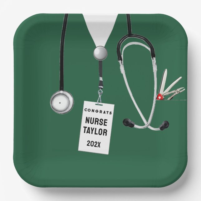Nurse Grad 2025 Funny Party Paper Teller (Vorderseite)