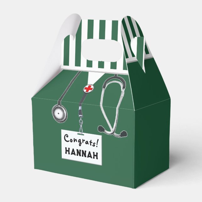 Nurse Graduation Party Favor Box Geschenkschachtel (Vorderseite)