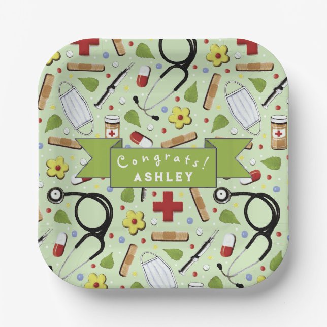 Nurse Graduation Party Pappteller (Vorderseite)