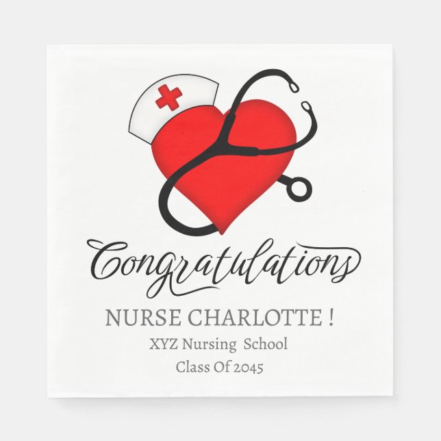 Nurse Graduation Party Serviette (Vorderseite)