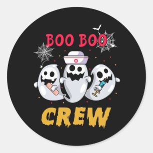 Nurse Halloween Boo Boo Crew Runder Aufkleber