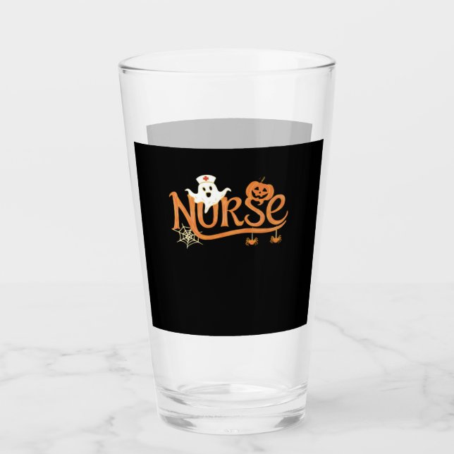 Nurse Halloween Cute Ghost and Pumpkin Essential T Glas (Vorderseite)