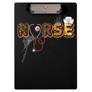 Nurse Halloween-Geschenk mit Pumpkin-Boo-Spider Klemmbrett