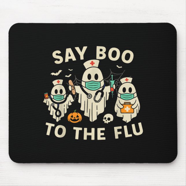 Nurse Halloween Ghost Crew Vaccine Say Boo To The  Mousepad (Vorne)