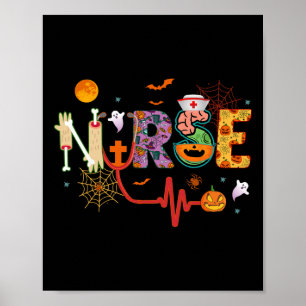Nurse Halloween Kostüm Stethoscope Heartbeat Pump Poster