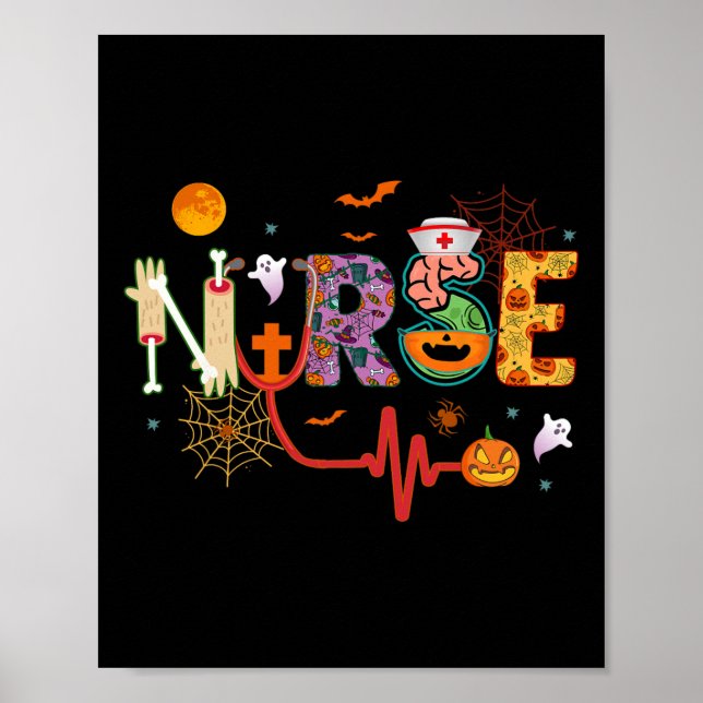 Nurse Halloween Kostüm Stethoscope Heartbeat Pump Poster (Vorne)