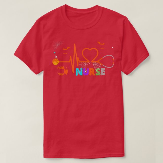 Nurse Halloween Kostüm Stethoscope Heartbeat Pump T-Shirt (Design vorne)