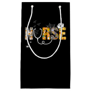 Nurse Halloween-Shirt Geschenk mit Kürbis Boo Spin Kleine Geschenktüte