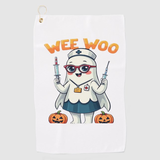 Nurse Halloween vorgezogener klassischer T - Shirt Golfhandtuch (Vorderseite)