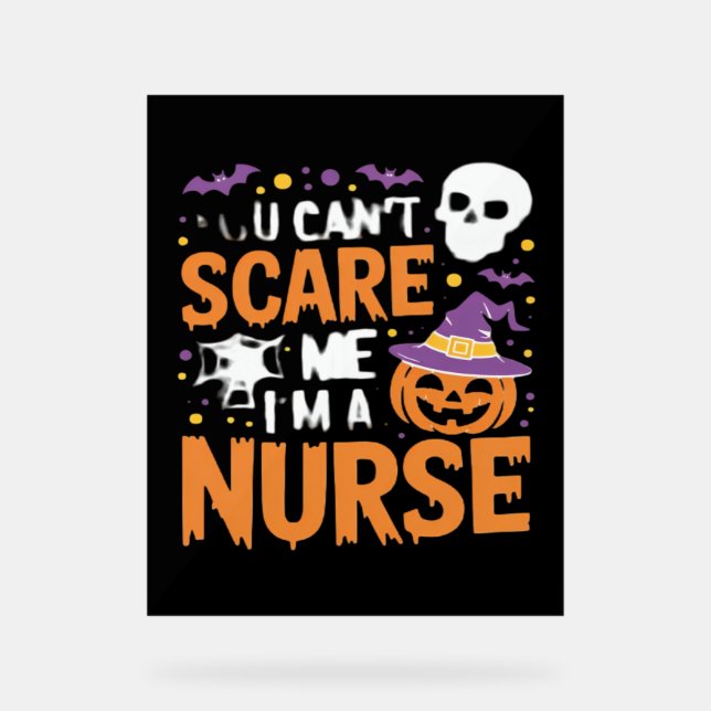 Nurse Halloween Witch Funny Nursing Essential T-Sh Acrylschild (Vorderseite)