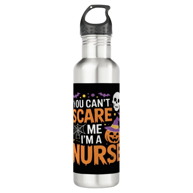 Nurse Halloween Witch Funny Nursing Essential T-Sh Edelstahlflasche (Vorderseite)