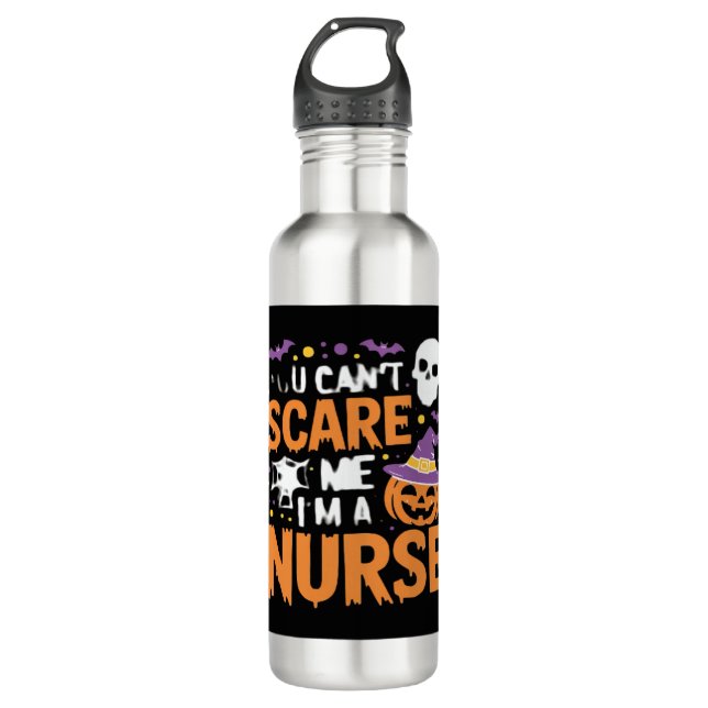 Nurse Halloween Witch Funny Nursing Essential T-Sh Edelstahlflasche (Vorderseite)