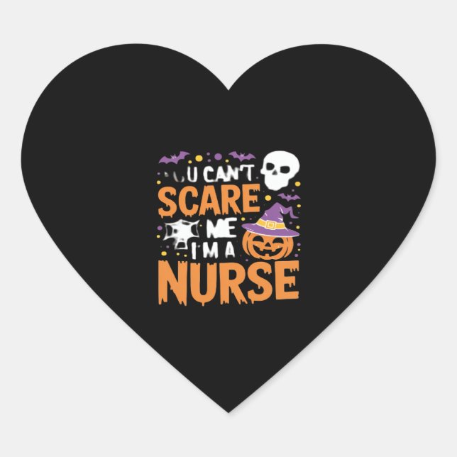 Nurse Halloween Witch Funny Nursing Essential T-Sh Herz-Aufkleber (Vorderseite)