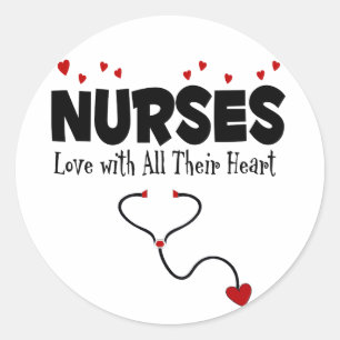 Nurse Heart Geschenk Runder Aufkleber
