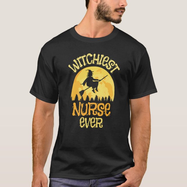 Nurse Hexe Halloween-Spaß T-Shirt (Vorderseite)