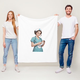 Nurse Holding Newborn - Gentle Care Medical Design Fleecedecke