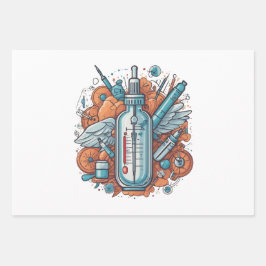 Nurse Holding Newborn - Gentle Care Medical Design Geschenkpapier Set