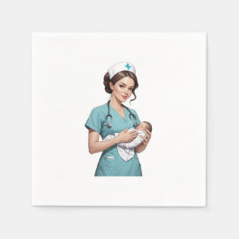 Nurse Holding Newborn - Gentle Care Medical Design Serviette