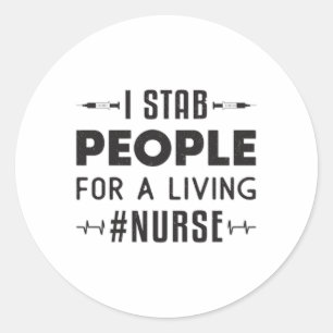 #Nurse ICU Nurses Emergency Ambulance Liebe Funny Runder Aufkleber