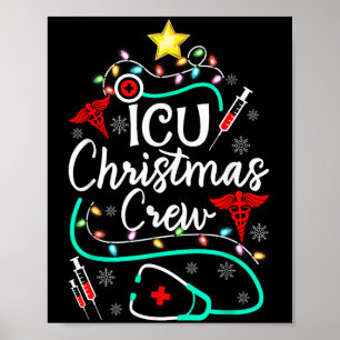 Nurse Icu Weihnachtsbaum Crew Pflegen Weihnachtsba Poster