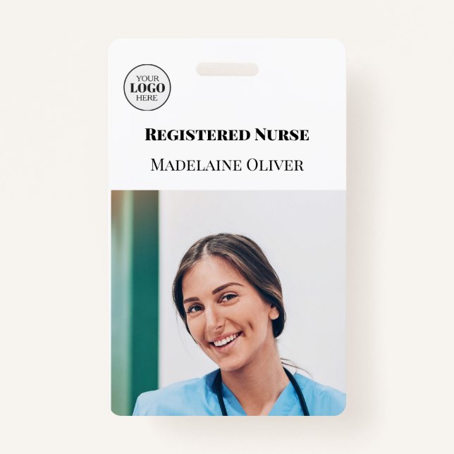 Nurse ID Foto Simple Logo Abzeichen Ausweis (Vorderseite)