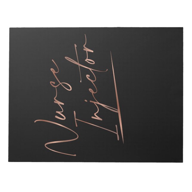 Nurse Injektor Abschluss Ästhetische Nurs Notizblock (Vorderseite)